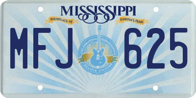 MS license plate MFJ625