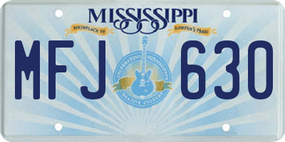 MS license plate MFJ630