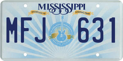 MS license plate MFJ631