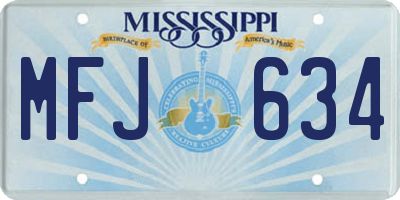 MS license plate MFJ634