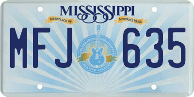 MS license plate MFJ635
