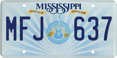 MS license plate MFJ637