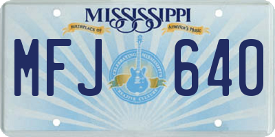 MS license plate MFJ640