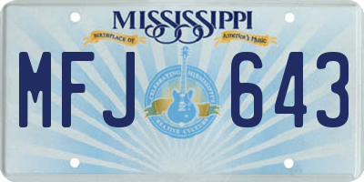MS license plate MFJ643