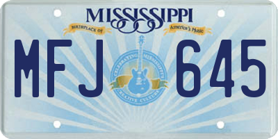 MS license plate MFJ645