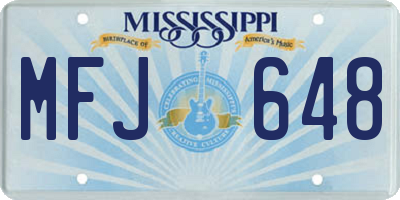 MS license plate MFJ648
