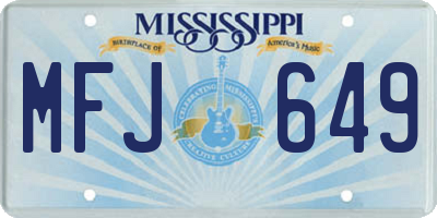 MS license plate MFJ649
