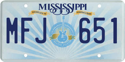 MS license plate MFJ651