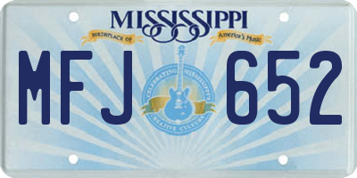 MS license plate MFJ652