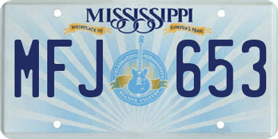 MS license plate MFJ653