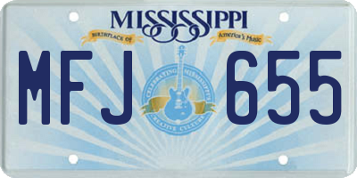 MS license plate MFJ655