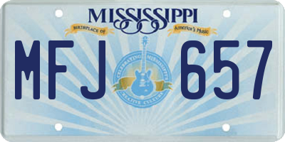 MS license plate MFJ657