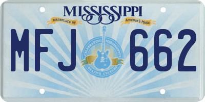 MS license plate MFJ662
