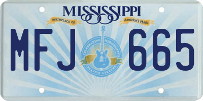MS license plate MFJ665