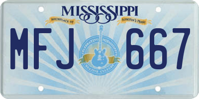 MS license plate MFJ667