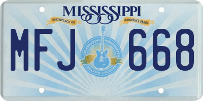 MS license plate MFJ668