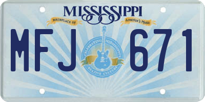 MS license plate MFJ671