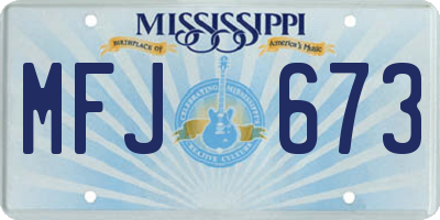 MS license plate MFJ673