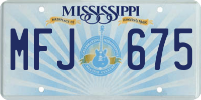 MS license plate MFJ675
