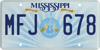 MS license plate MFJ678