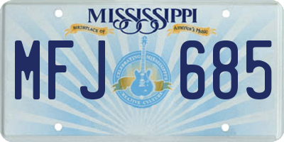 MS license plate MFJ685