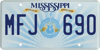 MS license plate MFJ690