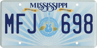 MS license plate MFJ698