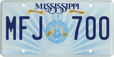 MS license plate MFJ700