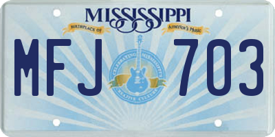MS license plate MFJ703