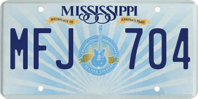 MS license plate MFJ704