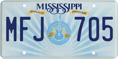 MS license plate MFJ705