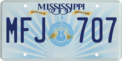 MS license plate MFJ707