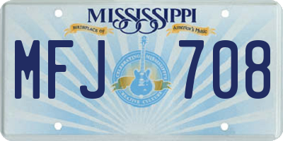 MS license plate MFJ708