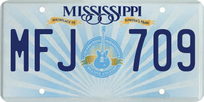 MS license plate MFJ709