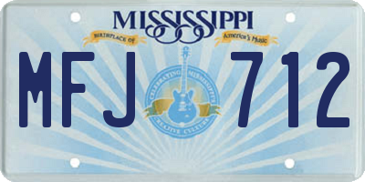 MS license plate MFJ712