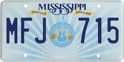 MS license plate MFJ715