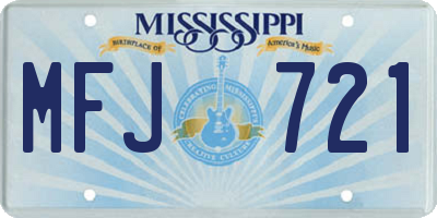 MS license plate MFJ721