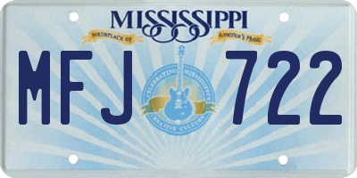MS license plate MFJ722
