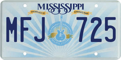 MS license plate MFJ725