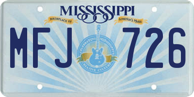 MS license plate MFJ726
