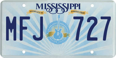 MS license plate MFJ727