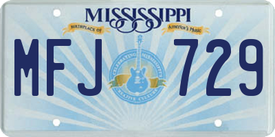 MS license plate MFJ729