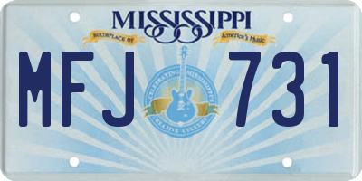 MS license plate MFJ731