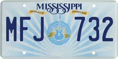 MS license plate MFJ732