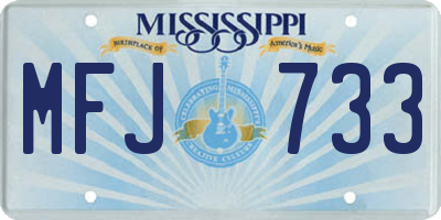 MS license plate MFJ733