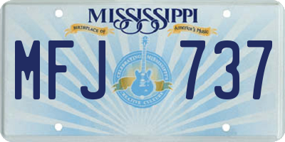 MS license plate MFJ737