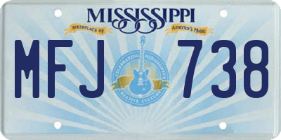 MS license plate MFJ738