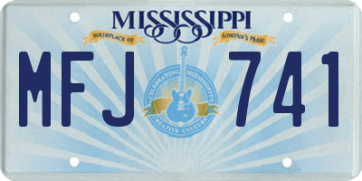 MS license plate MFJ741