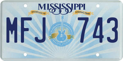 MS license plate MFJ743