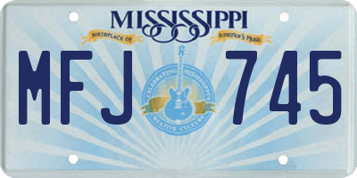 MS license plate MFJ745